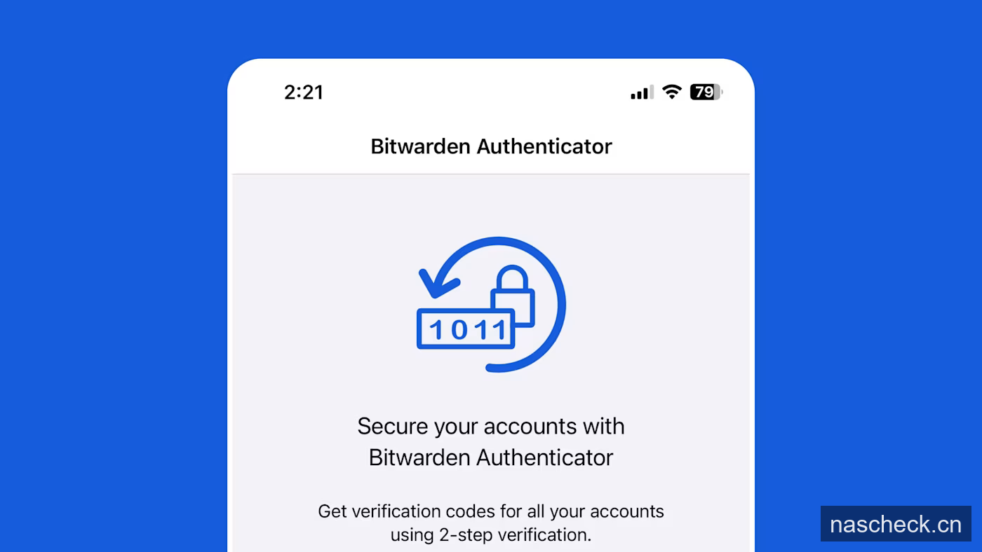 Bitwarden Authenticator 验证码界面